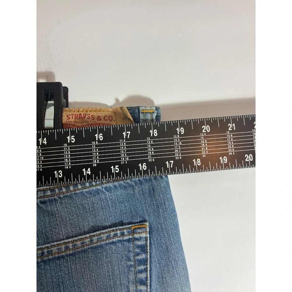 Levis 501 Original Straight Leg Button Fly Jeans Blue Denim 38x34 Mens Vintage